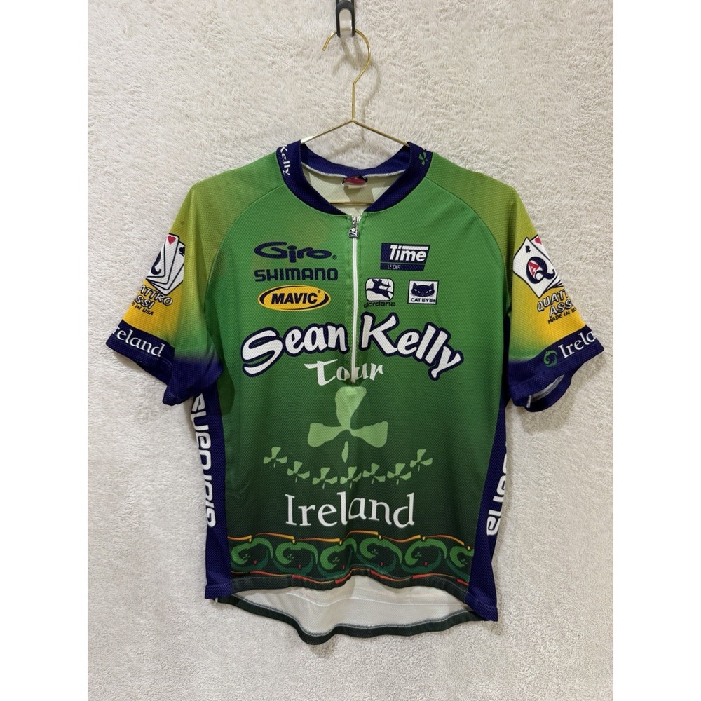Giordana Sean Kelly Tour Ireland Quarter Zip Men's XL ? Green Cycling Jersey